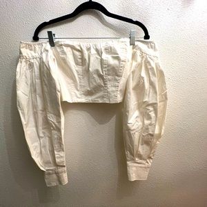 Shein Off-Shoulder Cream/White Crop Top